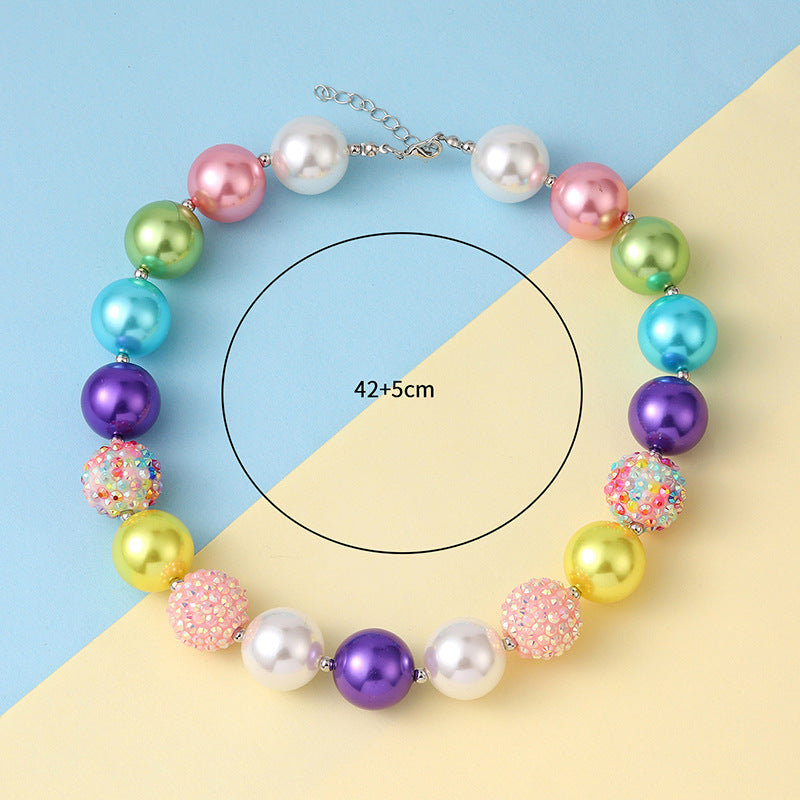 Collares de perlas de arco iris acrílico al por mayor